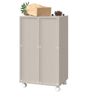 Modfu SKŘÍŇKA na tříděný odpad z MDF 46, 7x35x80 cm bílá na kolečkách se 2 přihrádkami obraz