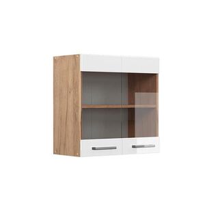 Vicco SKLENĚNÁ KUCHYŇSKÁ SKŘÍŇKA R-Line Bílá vysoký lesk 60 cm obraz