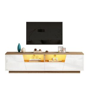 OKWISH TV stolek 180/40/46 cm bílý z dřevotřísky s LED osvětlením a vysokým leskem obraz
