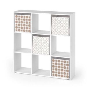 Vicco DĚLICÍ STĚNA Nove Bílá 104 x 108 cm se 4 skládacími boxy opt.2 obraz