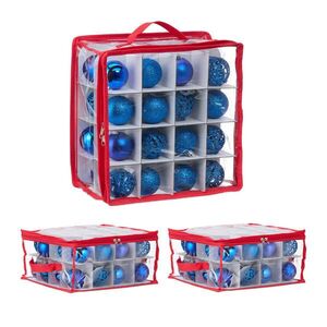 Relaxdays ÚLOŽNÝBOX Transparentní Červená 3dílná-sada na vánoční koule obraz