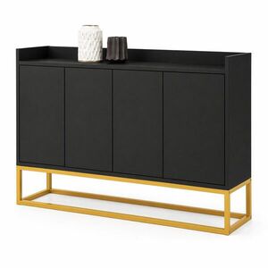 STILVORA KUCHYŇSKÁ SKŘÍŇ černá, 4 dvířka, do jídelny, kuchyně a obývacího pokoje, 120×30×80 cm obraz