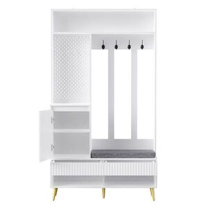 FLIEKS PŘEDSÍŇOVÁ SESTAVA 100x35x180 cm Bílá 4 Háčky obraz