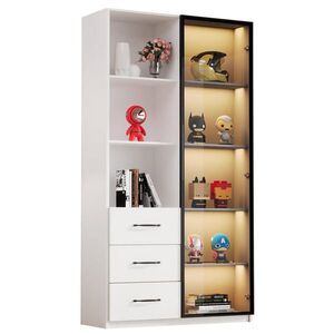 FLIEKS VITRÍNA 80cm Sklo LED Hliník 3 Zásuvky 3 Přihrádky obraz
