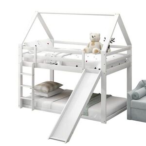 FLIEKS VYSOKÁ POSTEL 90x200cm Bílá Skluzavka Žebřík Domečková obraz