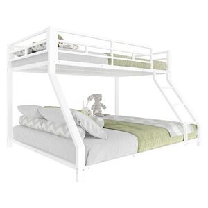 STILVORA ETAGENBETT 90/200 cm & 140/200 cm in Weiß Kinderbett mit Geländer und Treppe obraz