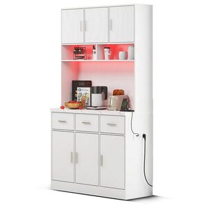 Redom BUFFET 100/40/180 cm s LED osvětlením, APP ovládáním, zásuvkami a USB porty, bílý obraz