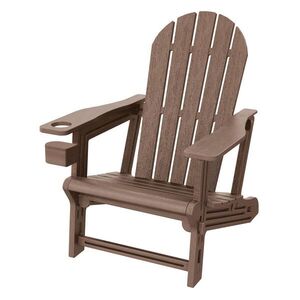 ML-DESIGN ADIRONDACK LEŽÁK s držákem na nápoje, hnědý, z plastu obraz