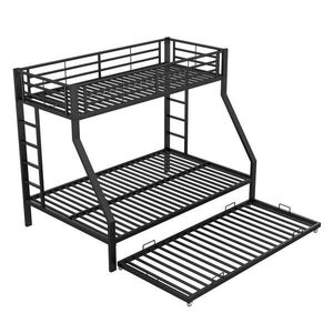 Urban Meuble PATROVÁ POSTEL kovová 90x200 cm, černá s výsuvným lůžkem obraz
