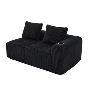 Urban Meuble LENOŠKA z manšestru, nadrozměrné relaxační křeslo s bočními kapsami obraz