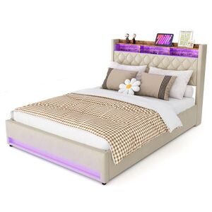 STILVORA ČALOUNĚNÁ POSTEL 180/200 cm s úložným prostorem a zásuvkou, postel s USB a LED osvětlením obraz
