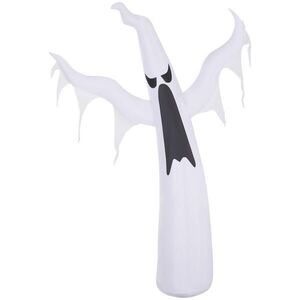 HOMCOM HALLOWEEN dekorace Samonafukovací strašidelný duch LED osvětlený bílý obraz