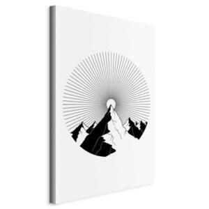 artgeist MALBA NA PLÁTNĚ, krajina a příroda, abstraktní, hory, zen, 40/60/1.2 cm obraz