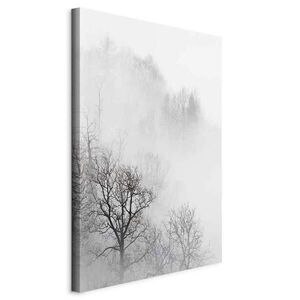 artgeist MALBA NA PLÁTNĚ, krajina a příroda, abstraktní, stromy, hory, oblaka, 40/60/1.2 cm obraz