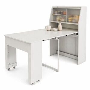 STILVORA JÍDELNÍ STŮL bílý, rozkládací, s úložným prostorem a skříňkou, do jídelny, 52–132, 5×80×76 cm obraz