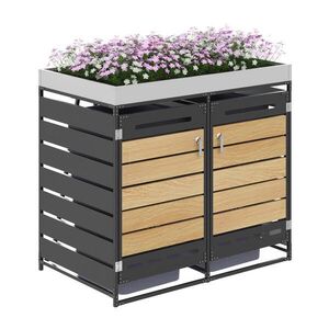 FLIEKS BOX NA ODPADKOVÉ NÁDOBY, střecha pro rostliny, dřevo obraz