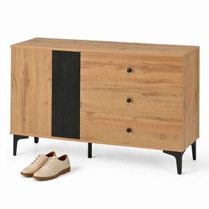 STILVORA KUCHYŇSKÁ SKŘÍŇ bílá, úložný prostor, moderní minimalistický design, do obývacího pokoje, 120×35×76 cm obraz