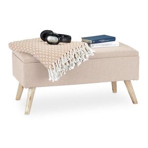 Relaxdays LAVICE Béžová čalouněná s úložným prostorem 79, 5 cm obraz