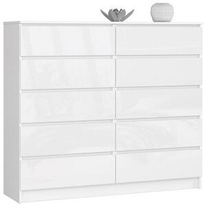 RAUMHIRSCH FURNITURE KOMODA bílá, bílá lesklá 121/138/40 obraz