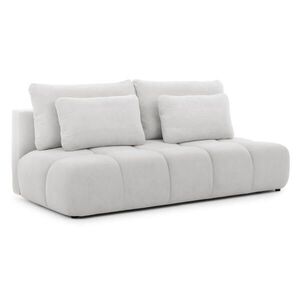 S-Style ROZKLÁDACÍ POHOVKA Belluno z kvalitní světle šedé plyšové potahové látky s úložným prostorem a hlubokým prošíváním v designu Bubble. obraz