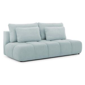 S-Style ROZKLÁDACÍ POHOVKA Belluno z kvalitní modrošedé plyšové potahové látky s úložným prostorem a hlubokým prošíváním v designu Bubble obraz