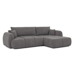 S-Style ROHOVÁ POHOVKA Loretto z přírodní taupe potahové látky s funkcí spaní, úložným prostorem a hlubokým prošíváním v designu Bubble - Otomana vpra obraz