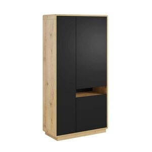 Petits-meubles ŠATNÍ SKŘÍŇ 3DVEŘOVÁ Raven Matná černá a dřevo obraz