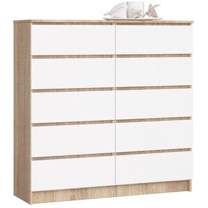 RAUMHIRSCH FURNITURE KOMODA dub Sonoma, bílá 121/120/40 obraz