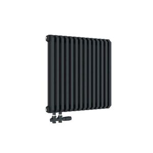 EMKE RADIÁTOR D-profil vertikální, středové připojení, antracit 60/60 cm obraz