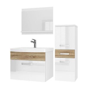 B BELINI GROUP KOUPELNOVÝ NÁBYTEK Koupelnová SADA PRI PM2, Bílá / Dub Sonoma lesklý, 90 cm obraz
