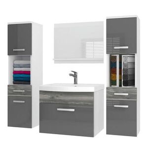 B BELINI GROUP KOUPELNOVÝ NÁBYTEK Koupelnová SADA PRI PM6, Šedá Glamour lesklá, 120 cm obraz
