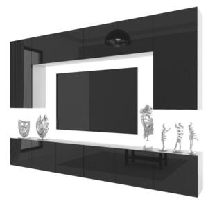 B BELINI GROUP OBÝVACÍ STĚNA Milano 2, Černá lesklá, 300 cm, Bezúchytková obraz