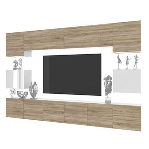 B BELINI GROUP OBÝVACÍ STĚNA Milano 3, Dub Sonoma / Bílá, 300 cm, Bezúchytková obraz