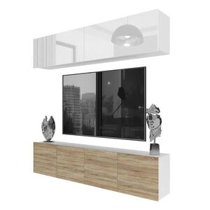 B BELINI GROUP OBÝVACÍ STĚNA Milano 6, Bílá / Dub Sonoma, 200 cm, Bezúchytková obraz