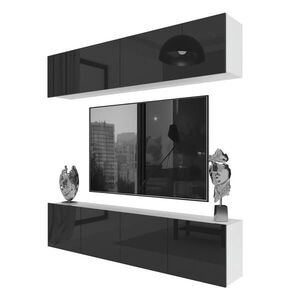 B BELINI GROUP OBÝVACÍ STĚNA Milano 6, Černá lesklá, 200 cm, Bezúchytková obraz