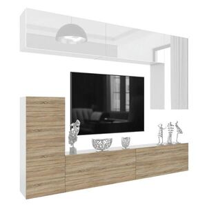 B BELINI GROUP OBÝVACÍ STĚNA Milano 8, Bílá / Dub Sonoma, 250 cm, Bezúchytková obraz