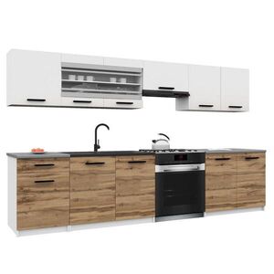 B BELINI GROUP KUCHYŇSKÁ LINKA Italia 4 260 cm, s pracovními deskami, Bílo-zlatohnědá obraz