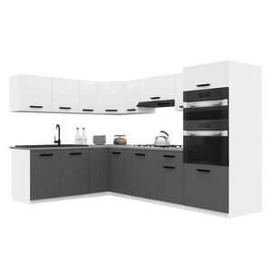 B BELINI GROUP KUCHYŇSKÁ LINKA Italia 8 420 cm , s pracovními deskami, Bílo-šedá matná obraz