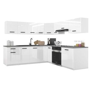 B BELINI GROUP KUCHYŇSKÁ LINKA Italia 7 420 cm , s pracovními deskami, Bílá lesklá obraz