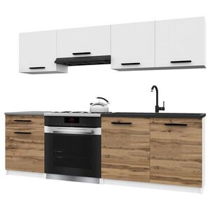 B BELINI GROUP KUCHYŇSKÁ LINKA Italia 1 180 cm, s pracovními deskami, Bílo-zlatohnědá matná obraz