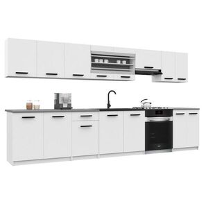 B BELINI GROUP KUCHYŇSKÁ LINKA Italia 3 320 cm, s pracovními deskami, Bílá matná obraz