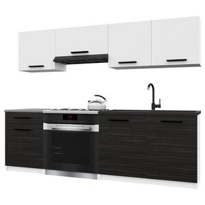 B BELINI GROUP KUCHYŇSKÁ LINKA Italia 1 180 cm, s pracovními deskami, Bílo-ebenová matná obraz