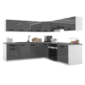 B BELINI GROUP KUCHYŇSKÁ LINKA Italia 7 420 cm , s pracovními deskami, Šedá lesklá obraz