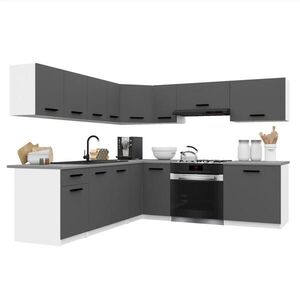 B BELINI GROUP KUCHYŇSKÁ LINKA Italia 7 420 cm , s pracovními deskami, Šedá matná obraz