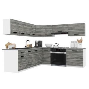 B BELINI GROUP KUCHYŇSKÁ LINKA Italia 7 420 cm , s pracovními deskami, Šedá Glamour obraz