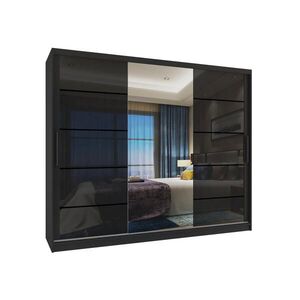 B BELINI GROUP POSUVNÁ SKŘÍŇ Verona MGB, Černá Lesk, 232 cm, se zrcadlem obraz
