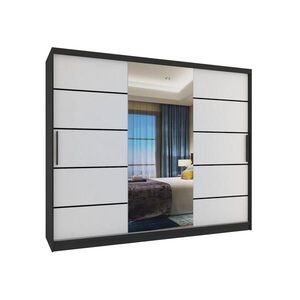 B BELINI GROUP POSUVNÁ SKŘÍŇ Verona MBP, Černá/Bílá Mat, 232 cm, se zrcadlem obraz
