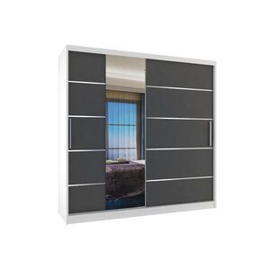 B BELINI GROUP POSUVNÁ SKŘÍŇ Verona MBP, Bílá/Šedá Mat, 200 cm, se zrcadlem obraz