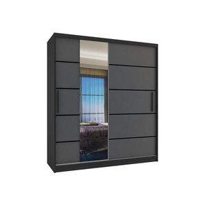 B BELINI GROUP POSUVNÁ SKŘÍŇ Verona MBP, Černá/Šedá Mat, 133 cm, se zrcadlem obraz