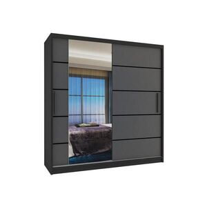 B BELINI GROUP POSUVNÁ SKŘÍŇ Verona MBP, Černá/Šedá Mat, 158 cm, se zrcadlem obraz